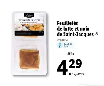 Lidl Feuilletes de Lotte Et Noix de Saint Jacques offre