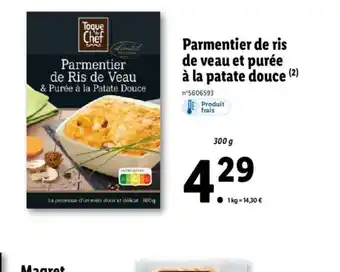 Lidl Parmentier de Ris de Veau Et Puree a La Patate Douce offre
