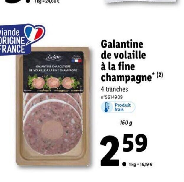 Promo Galantine de Volaille a La Fine Champagne chez Lidl