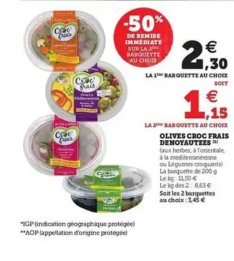 Olives Croc Frais Dénoyautées