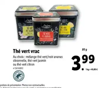 Lidl The Vert Vrac offre