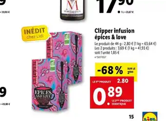Lidl Clipper Infusion Epices & Love offre