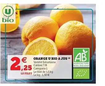Hyper U Orange U Bio à Jus offre