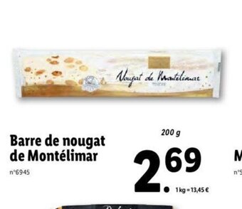 Lidl Barre de Nougat de Montélimar offre