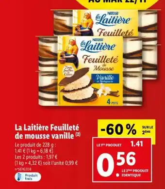 Lidl La Laitière Feuillete de Mousse Vanille offre