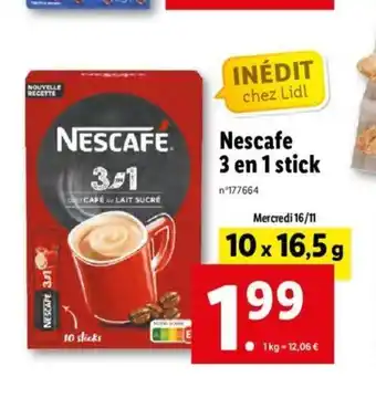 Lidl Nescafe 3 en 1 Stick offre