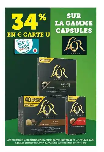 Hyper U La Gamme Capsules L'or Espresso offre