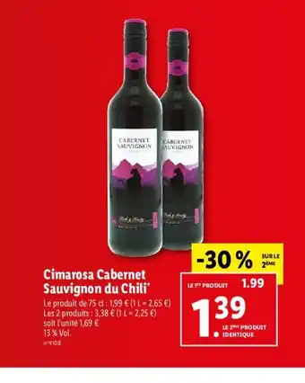 Lidl Cimarosa Cabernet Sauvignon du Chili offre