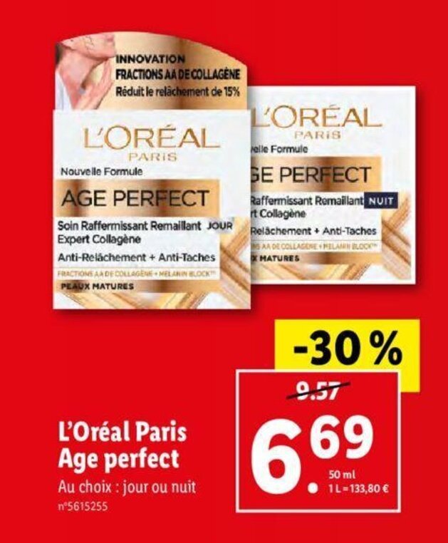 Promo l'Oreal Paris Age Perfect chez Lidl