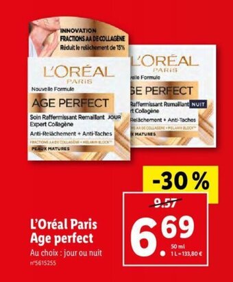 Lidl l'Oreal Paris Age Perfect offre