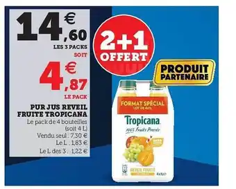 Hyper U Pur Jus Réveil Fruité Tropicana offre