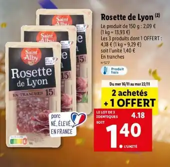 Lidl Rosette de Lyon offre