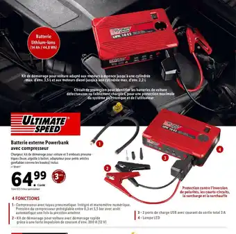 Lidl Batterie Externe Powebank Avec Compresseur offre