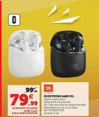 Hyper U écouteurs Sans Fil Jbl offre