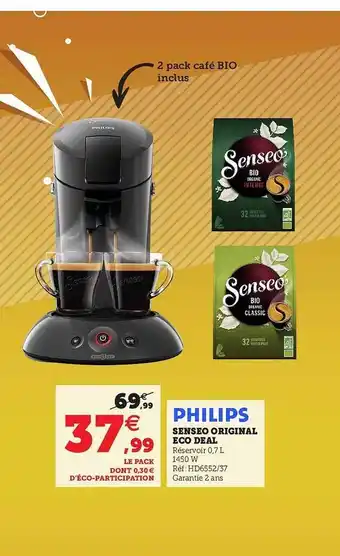 Hyper U Senseo Original Eco Deal Philips offre