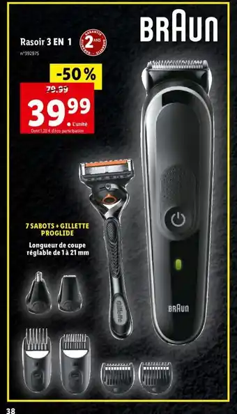 Lidl Rasoir 3 En 1 offre
