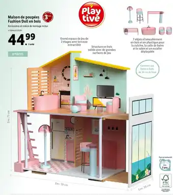 Lidl Maison de Poupees Fashion doll En Bois offre