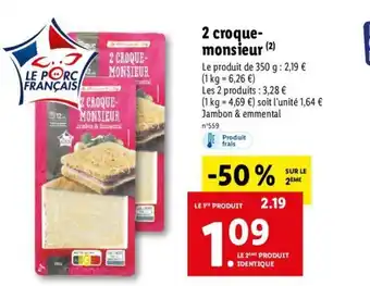 Lidl 2 Croque Monsieur offre