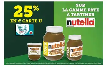 U Express La Gamme Pâte à Tartiner Nutella offre