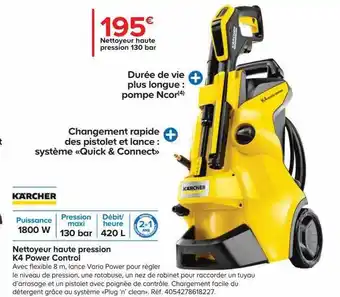 Castorama Nettoyeur haute pression k4 power control kärcher offre