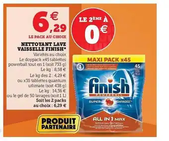 U Express Nettoyant Lave Vaisselle Finish offre