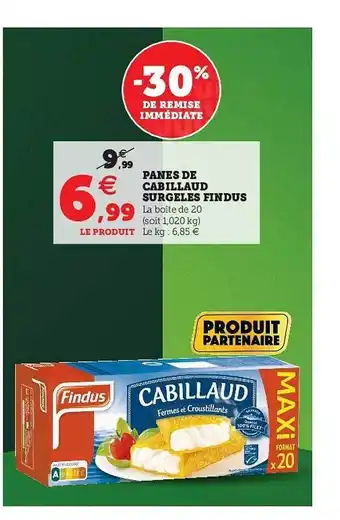 U Express Panés De Cabillaud Surgelés Findus offre