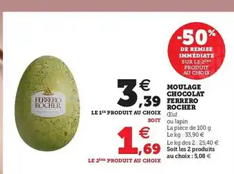 U Express Moulage Chocolat Ferrero Rocher offre