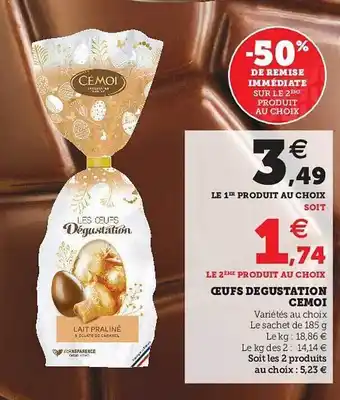 U Express Oeufs Dégustation Cémoi offre