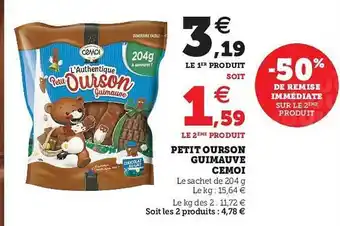 U Express Petit Ourson Guimauve Cémoi offre