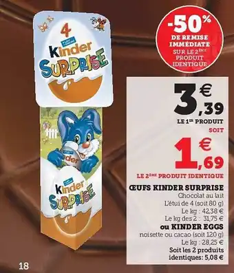 U Express Oeufs Kinder Surprise Ou Kinder Eggs offre
