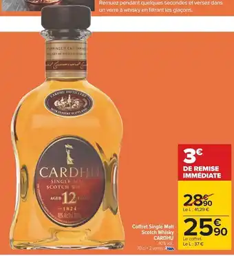Carrefour Cardhu coffret single malt scotch whisky offre
