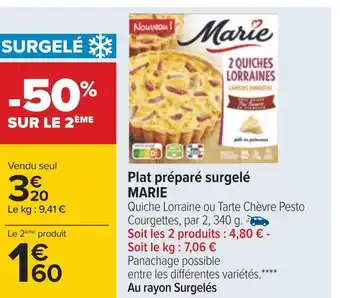 Carrefour Marie plat préparé surgelé offre