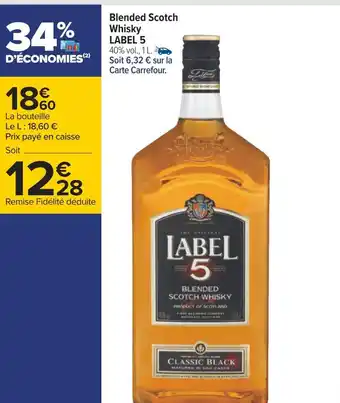 Carrefour Label 5 blended scotch whisky offre