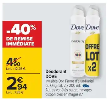 Carrefour Dove déodorant offre