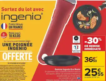 Carrefour Tefal gamme ingenio eco resist offre