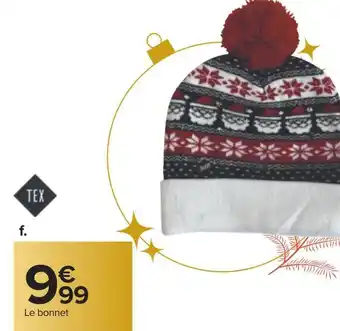 Carrefour Tex bonnet noël offre