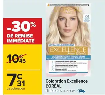 Carrefour L'oréal coloration excellence offre