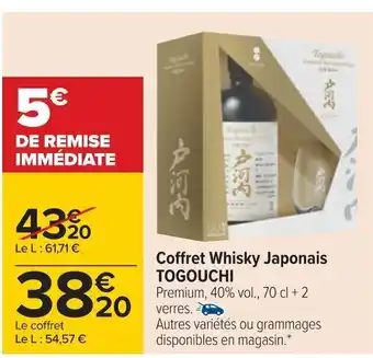Carrefour Togouchi coffret whisky japonais offre