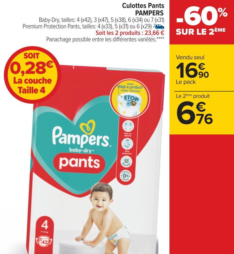 Promo Pampers culottes pants chez Carrefour