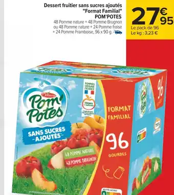 Carrefour Materne dessert fruitier sans sucres ajoutés "format familial" offre