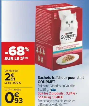 Carrefour Gourmet sachets fraîcheur pour chat offre