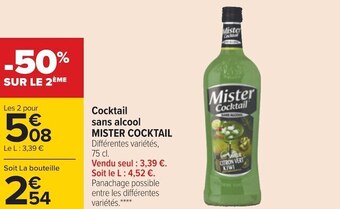 Carrefour Mister cocktail cocktail sans alcool offre