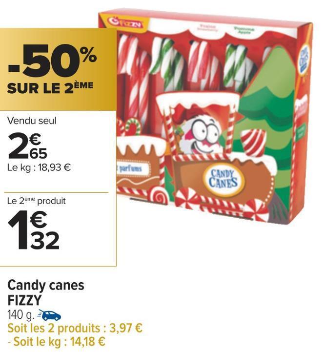 Promo Fizzy candy canes chez Carrefour