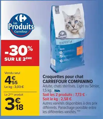 Carrefour Carrefour companino croquettes pour chat offre