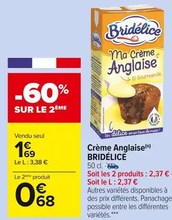 Carrefour Market Bridélice crème anglaise offre
