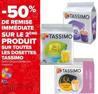 Carrefour Market Tassimo -50% de remise immédiate sur le 2ème produit sur toutes les dosettes de la marque tassimo offre