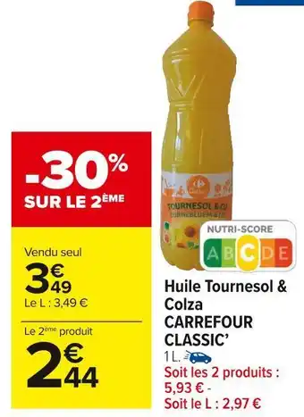 Carrefour Market Carrefour classic huile tournesol & colza offre