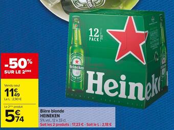 Carrefour Market Heineken bière blonde offre