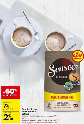 Carrefour Market Senseo dosettes de café maxi format offre