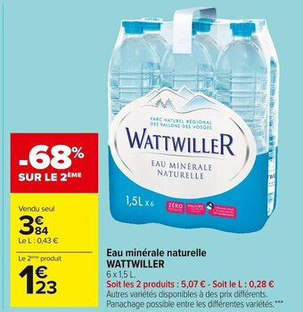 Carrefour Market Wattwiller eau minérale naturelle offre